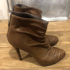 Icone Italian Camel Ruched Booties